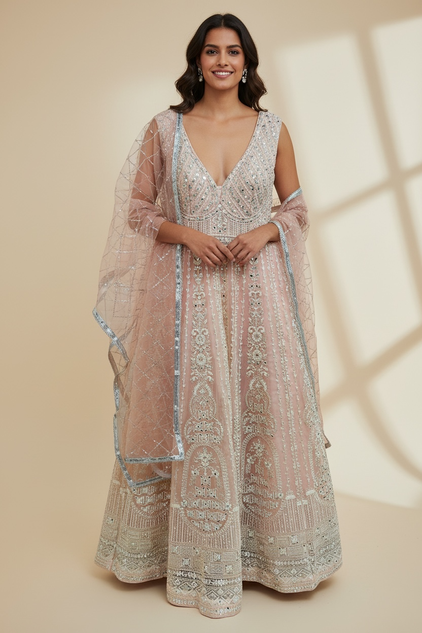 Heavy party wear bridal gown by Kurti Connection USA