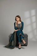 Silk salwar kameez set by Kurti Connection USA