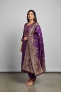 Cotton silk Kurti set with banarasi dupatta by Kurti Connection USA