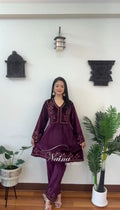 Velvet salwar suit by Kurti Connection USA