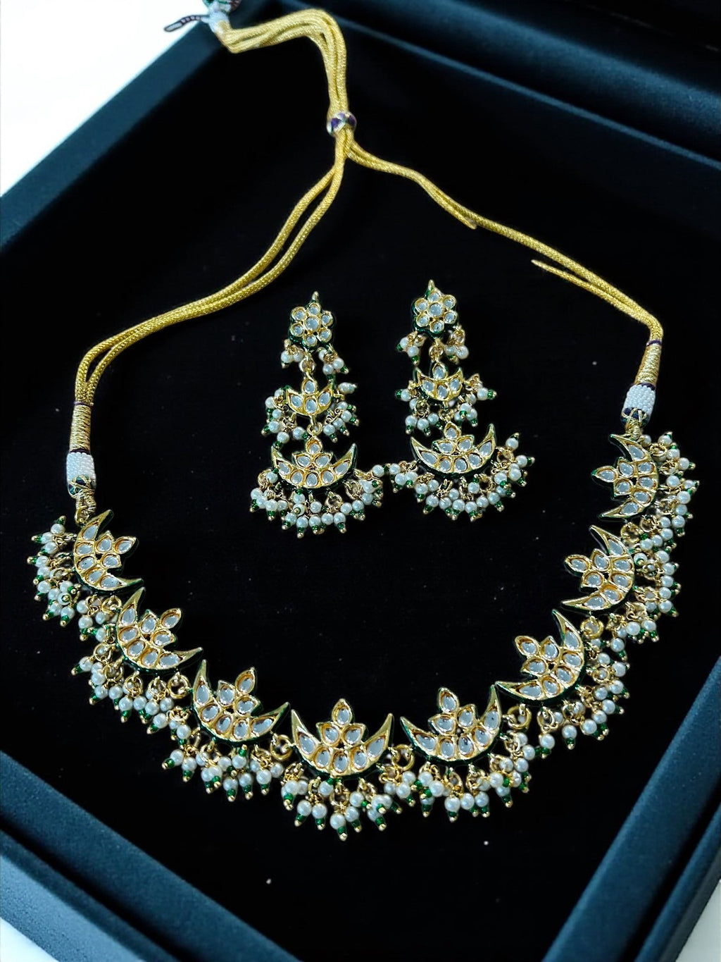 Kundan Rajwadi necklace set - Kurti Connection USA