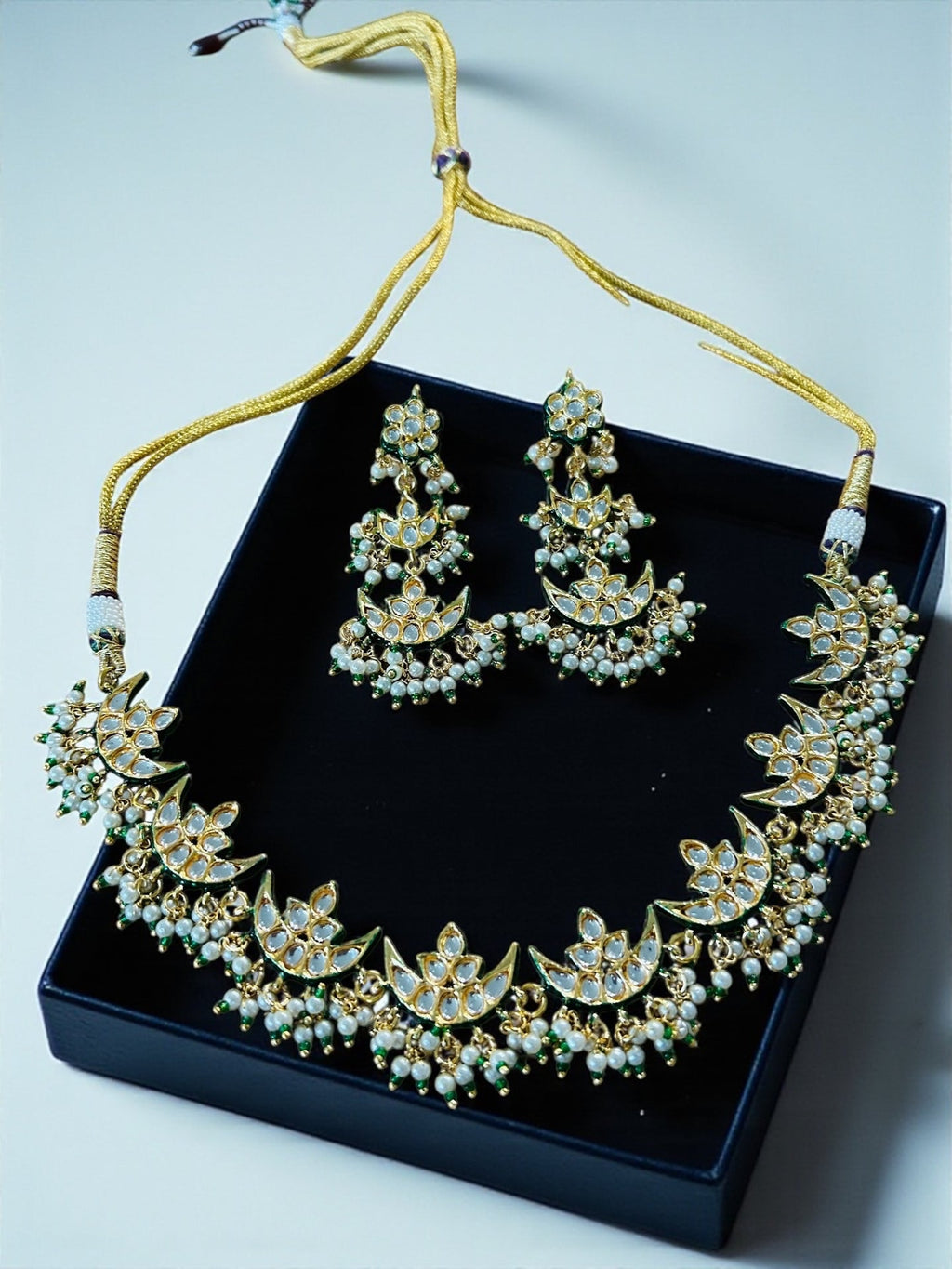 Kundan Rajwadi necklace set - Kurti Connection USA