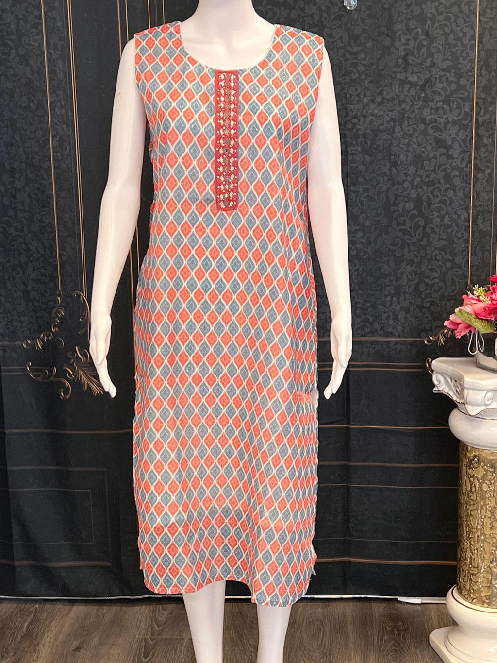 Chiffon kurti with sequin work - Kurti Connection USA