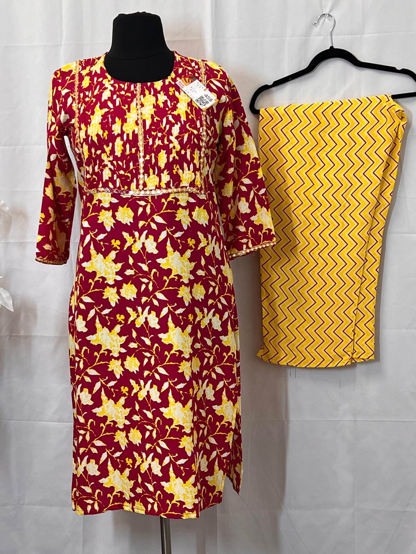 Pure cotton kurti pant set - Kurti Connection USA