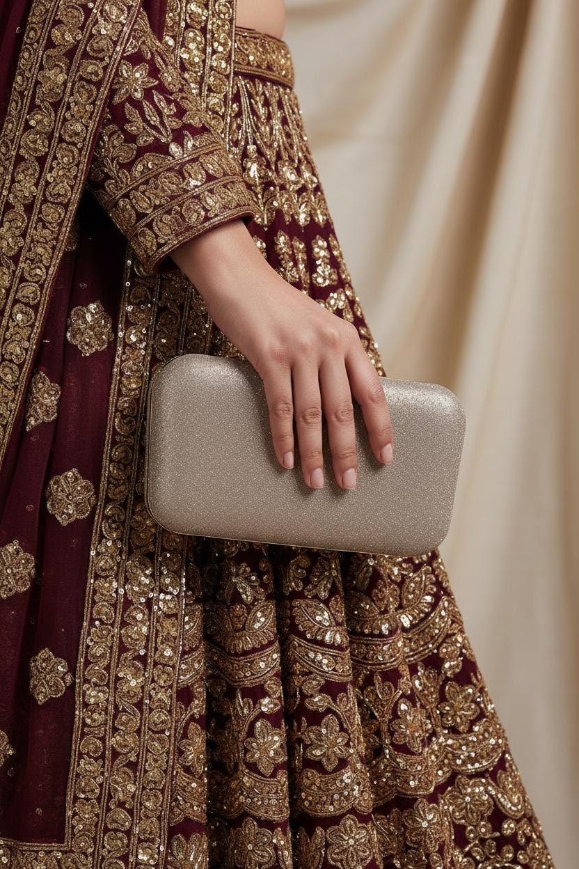 Champagne Gold Bridal Clutch Purse | Elegant Wedding Evening Bag | Indian Ethnic Clutch for Party & Bridesmaid Gift by Etsy