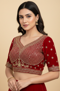 Velvet Blouse : red by Kurti Connection USA