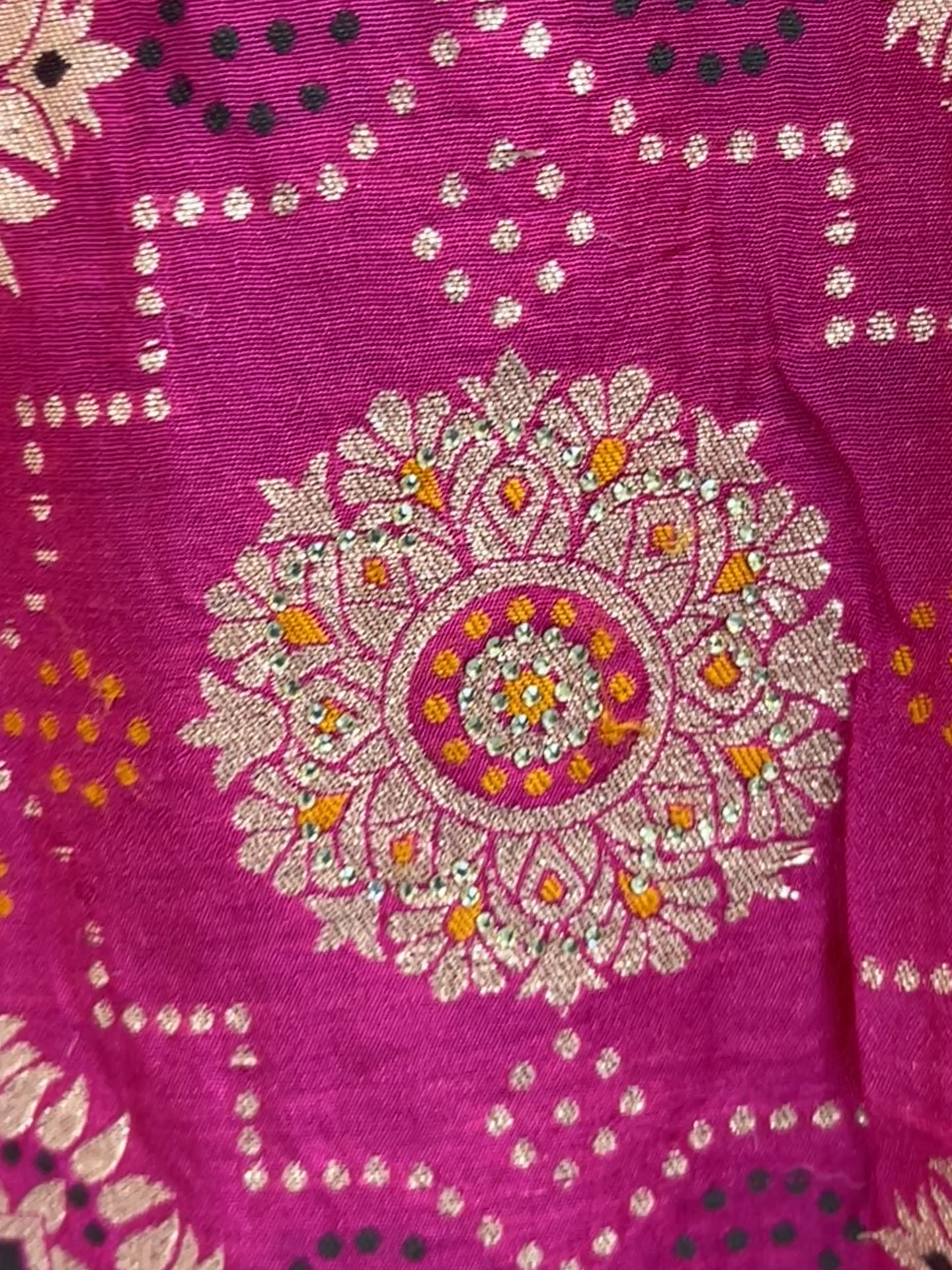 Dark pink bandhini saree